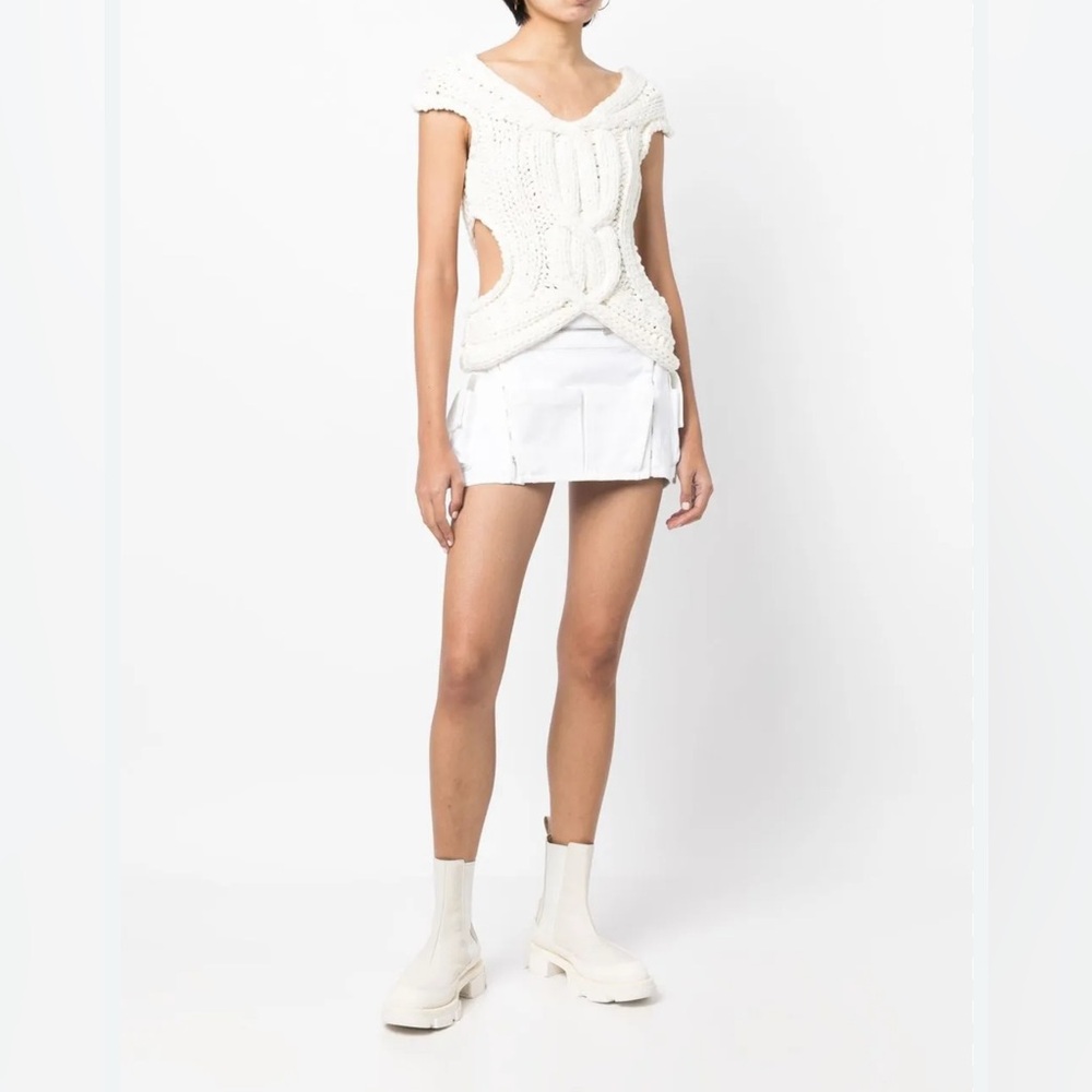Dion Lee cable-knit V-neck Vest | White | Excellent condition New size small